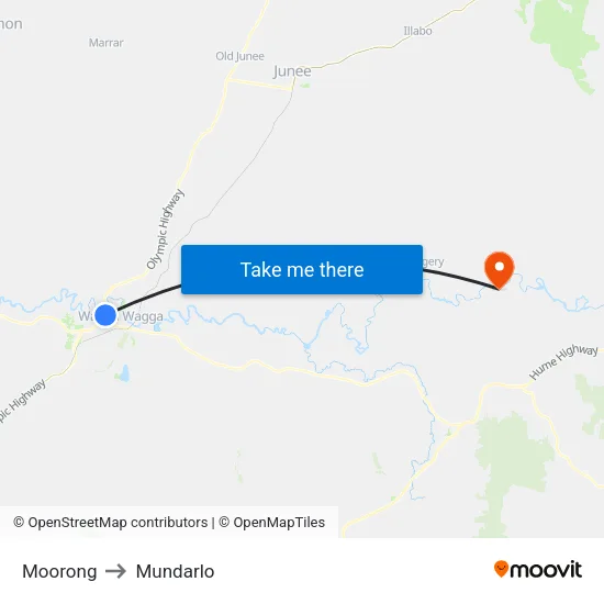 Moorong to Mundarlo map