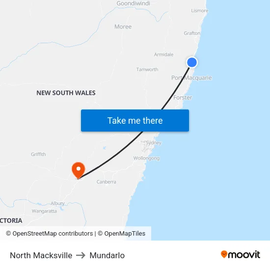 North Macksville to Mundarlo map