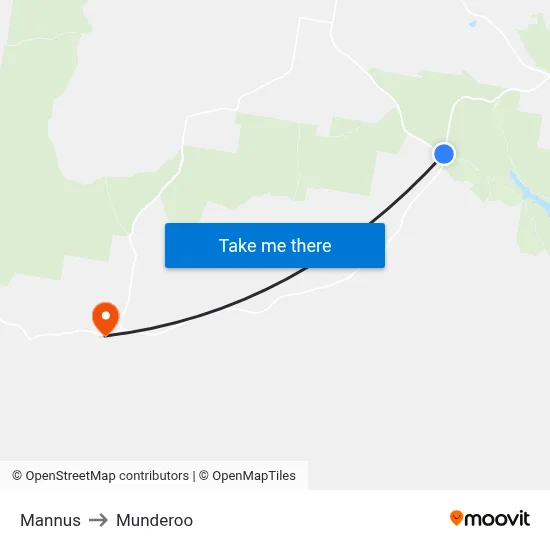 Mannus to Munderoo map