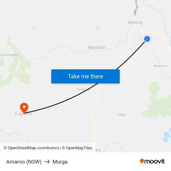 Amaroo (NSW) to Murga map