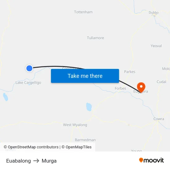 Euabalong to Murga map