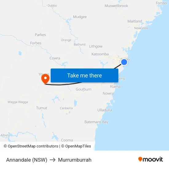 Annandale (NSW) to Murrumburrah map
