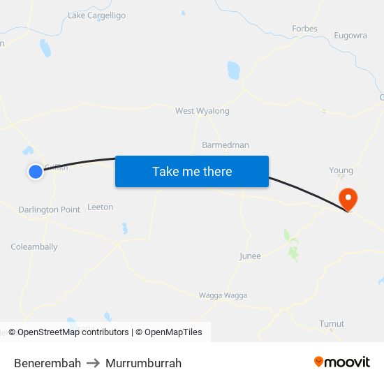 Benerembah to Murrumburrah map