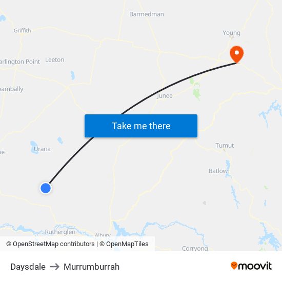 Daysdale to Murrumburrah map