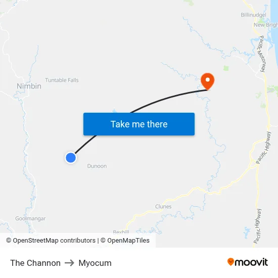 The Channon to Myocum map