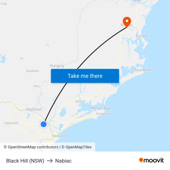 Black Hill (NSW) to Nabiac map