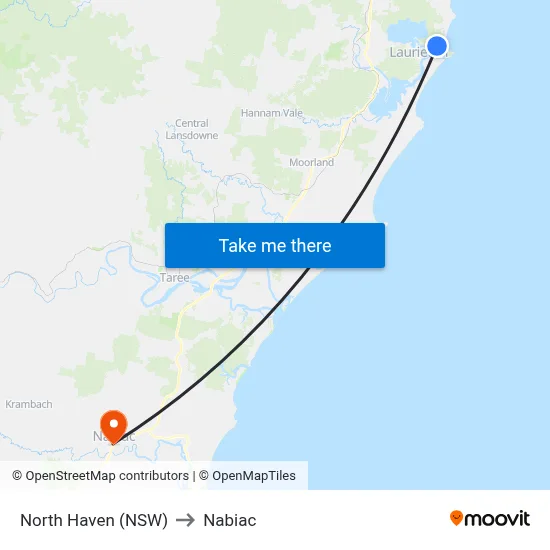 North Haven (NSW) to Nabiac map