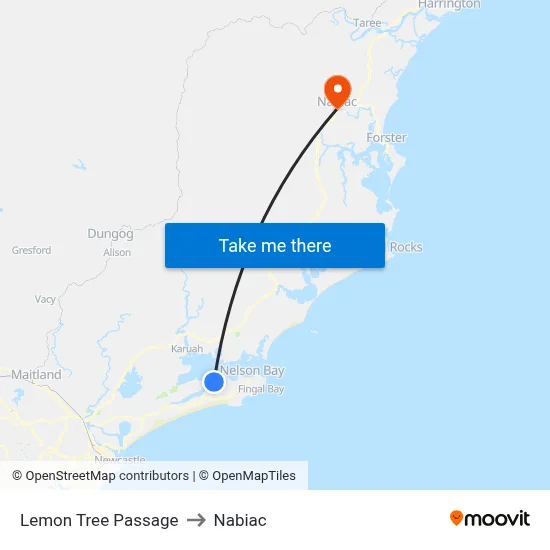 Lemon Tree Passage to Nabiac map