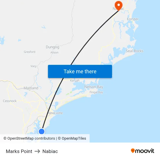 Marks Point to Nabiac map