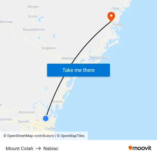 Mount Colah to Nabiac map