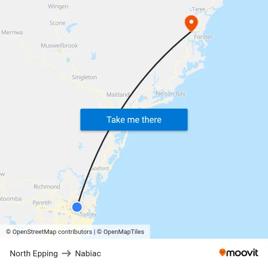 North Epping to Nabiac map