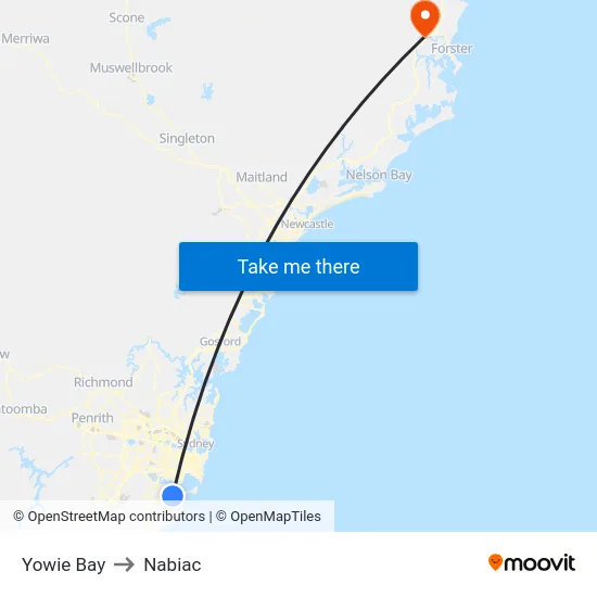 Yowie Bay to Nabiac map