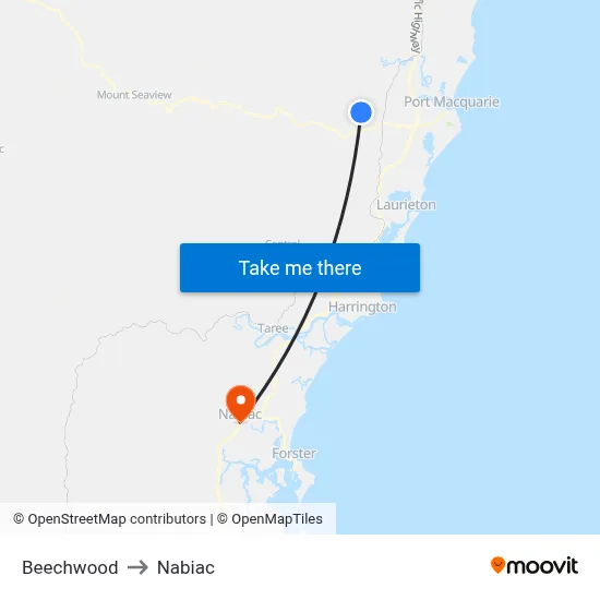 Beechwood to Nabiac map