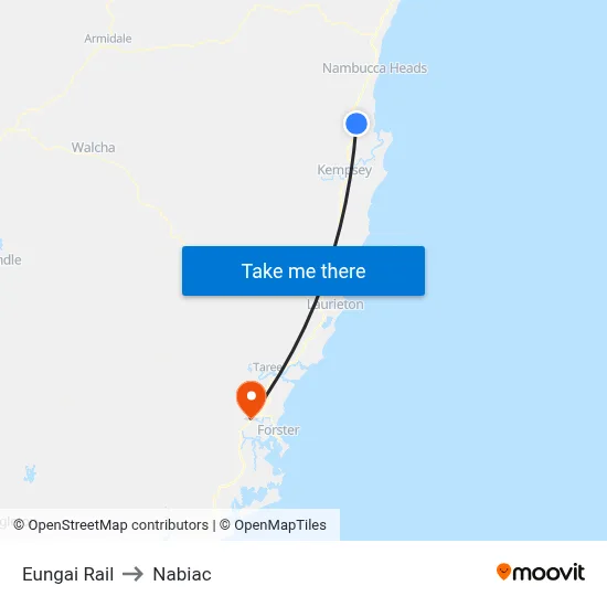 Eungai Rail to Nabiac map
