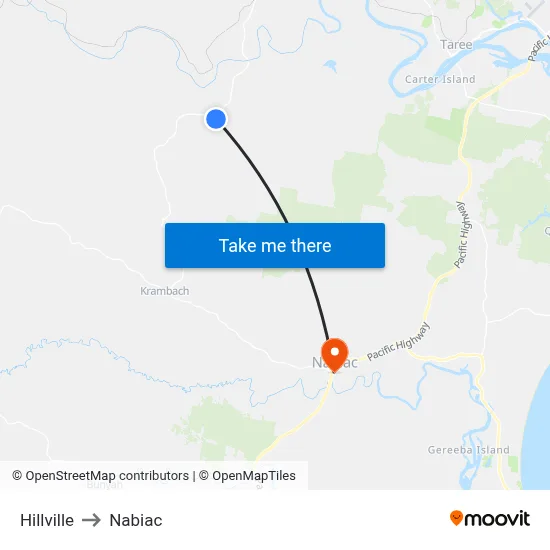 Hillville to Nabiac map