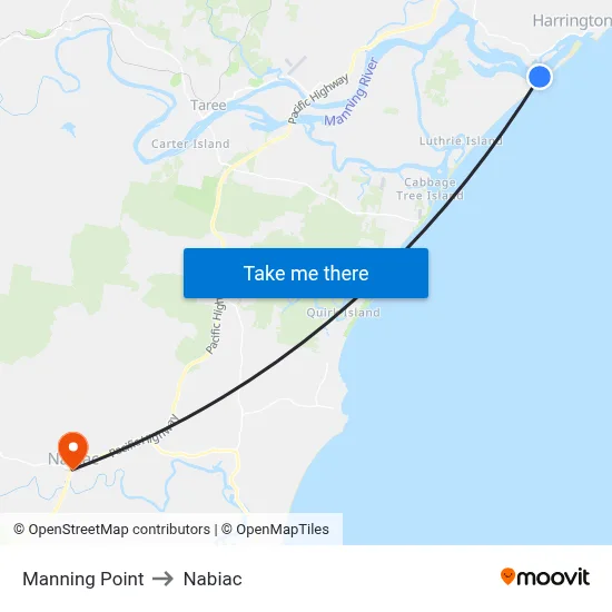 Manning Point to Nabiac map