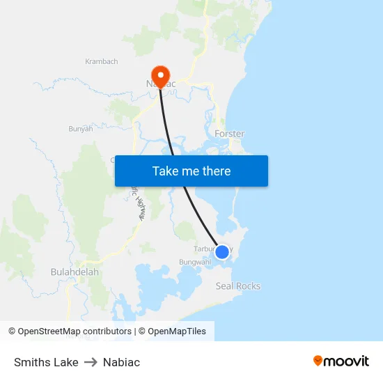 Smiths Lake to Nabiac map