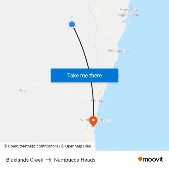 Blaxlands Creek to Nambucca Heads map