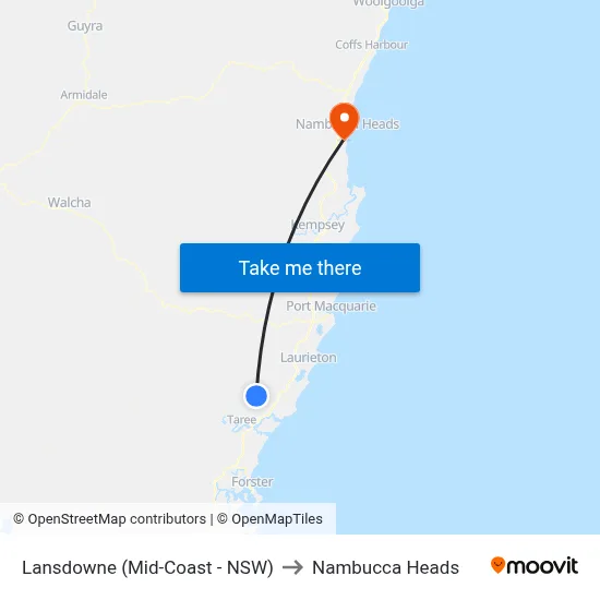 Lansdowne (Mid-Coast - NSW) to Nambucca Heads map