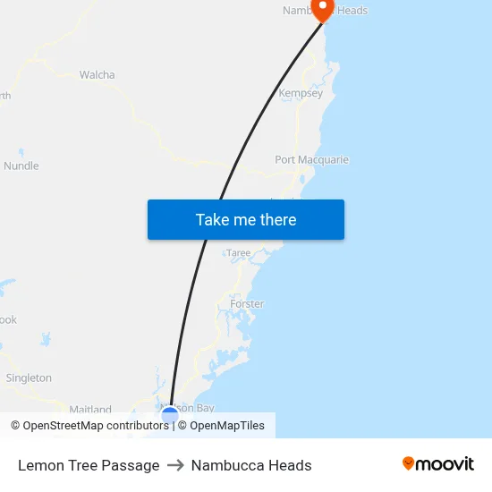 Lemon Tree Passage to Nambucca Heads map