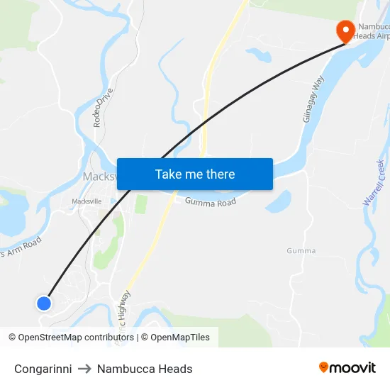 Congarinni to Nambucca Heads map