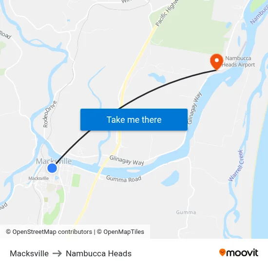 Macksville to Nambucca Heads map