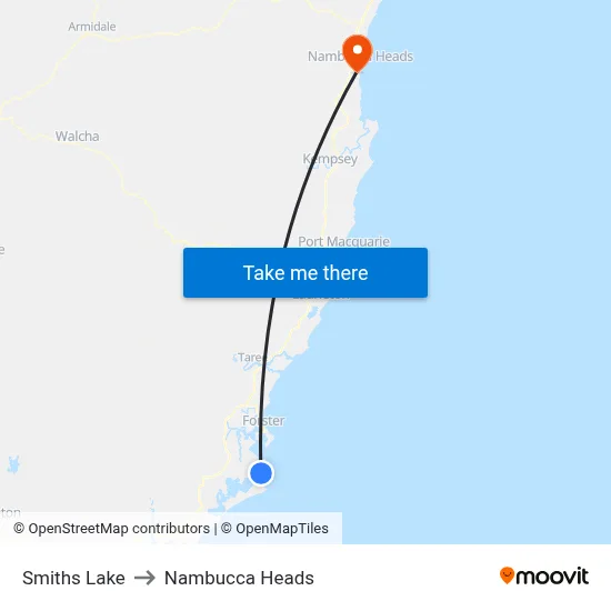 Smiths Lake to Nambucca Heads map