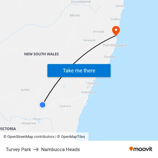Turvey Park to Nambucca Heads map