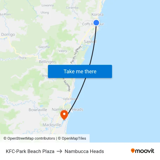 KFC-Park Beach Plaza to Nambucca Heads map