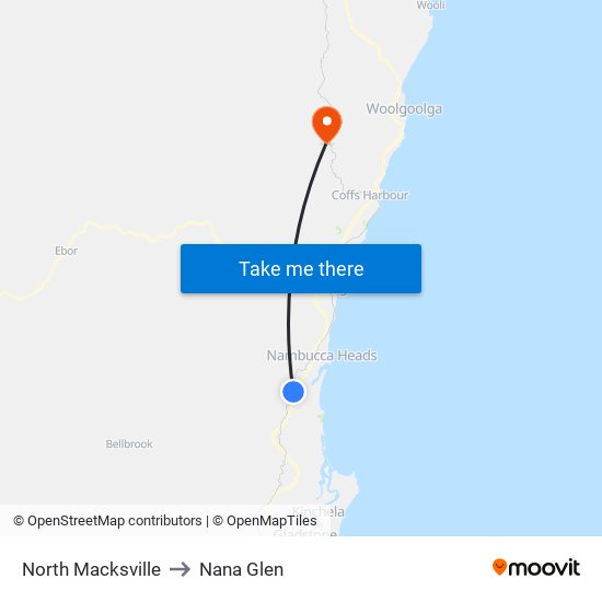 North Macksville to Nana Glen map