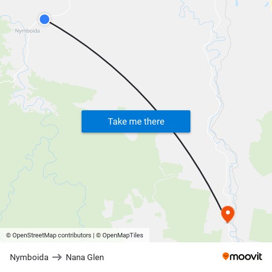 Nymboida to Nana Glen map