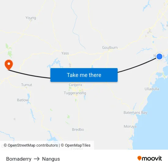 Bomaderry to Nangus map