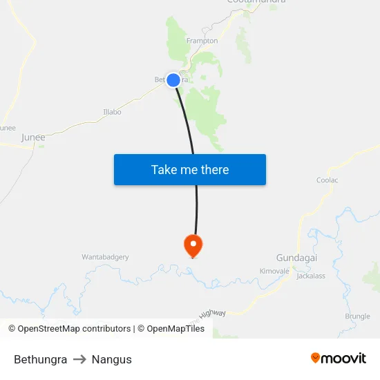 Bethungra to Nangus map