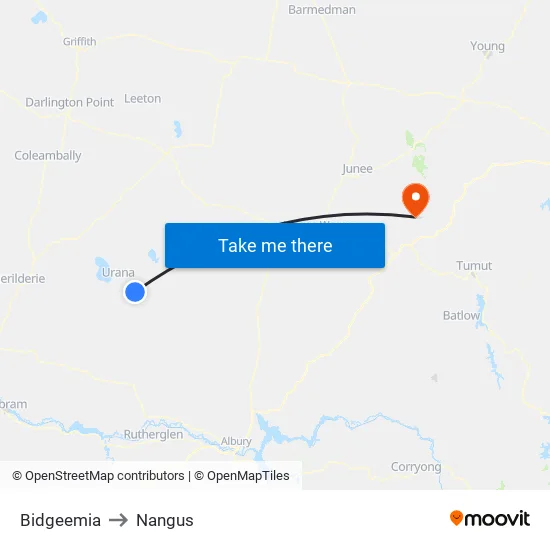 Bidgeemia to Nangus map