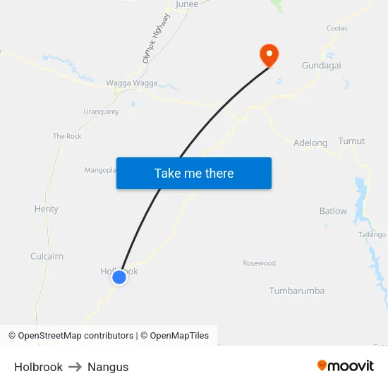 Holbrook to Nangus map