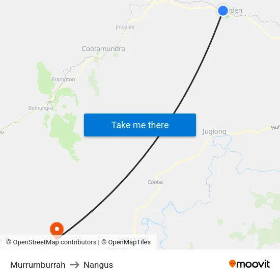 Murrumburrah to Nangus map