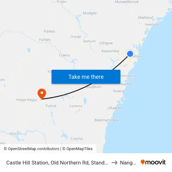 Castle Hill Station, Old Northern Rd, Stand C to Nangus map