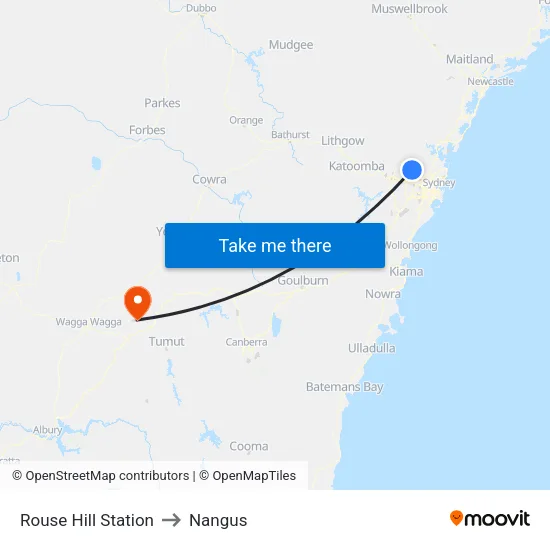 Rouse Hill Station to Nangus map