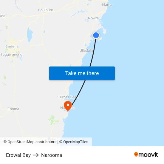 Erowal Bay to Narooma map