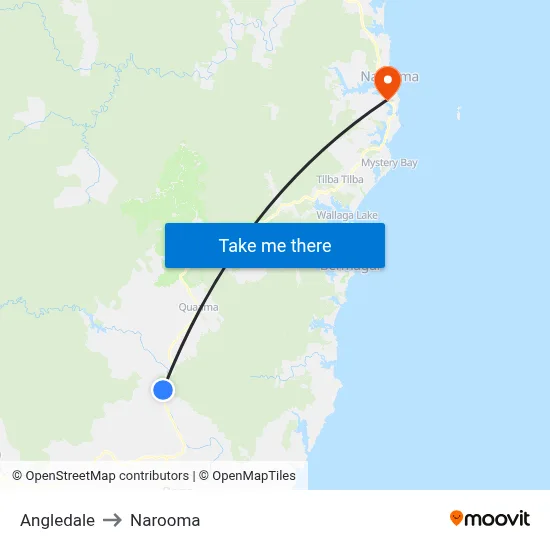Angledale to Narooma map