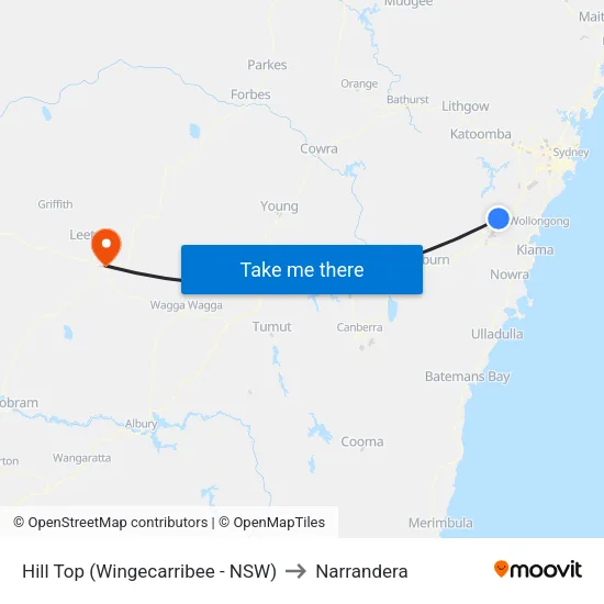 Hill Top (Wingecarribee - NSW) to Narrandera map
