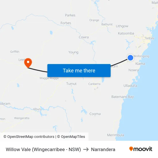 Willow Vale (Wingecarribee - NSW) to Narrandera map
