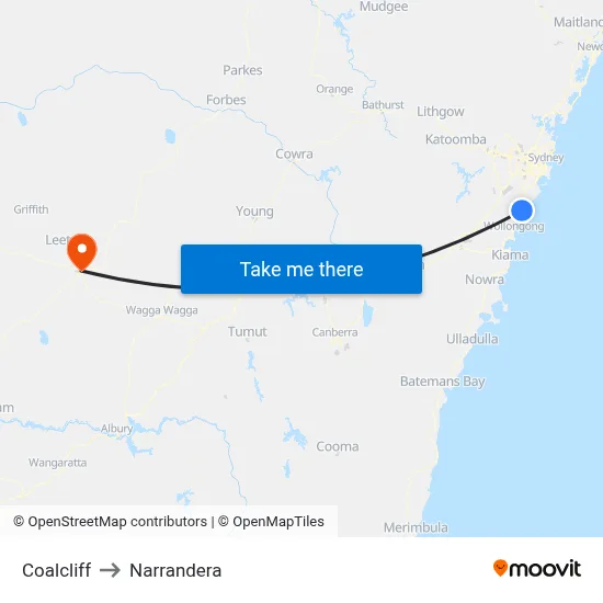 Coalcliff to Narrandera map