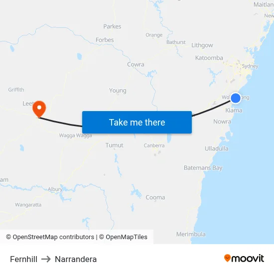 Fernhill to Narrandera map