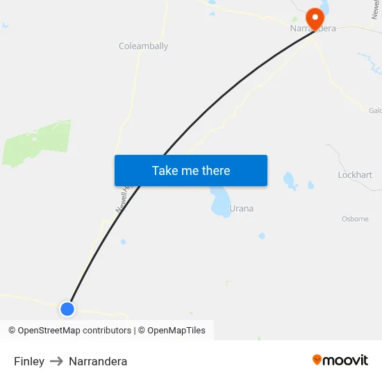 Finley to Narrandera map