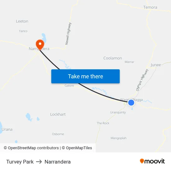 Turvey Park to Narrandera map