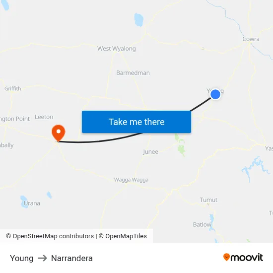 Young to Narrandera map