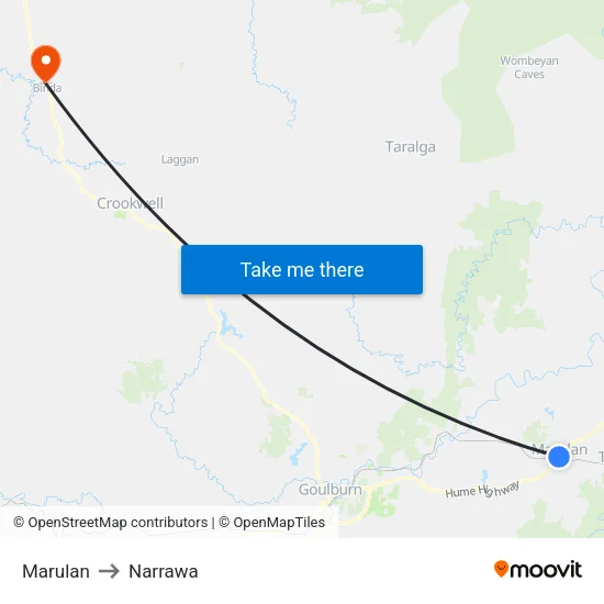 Marulan to Narrawa map
