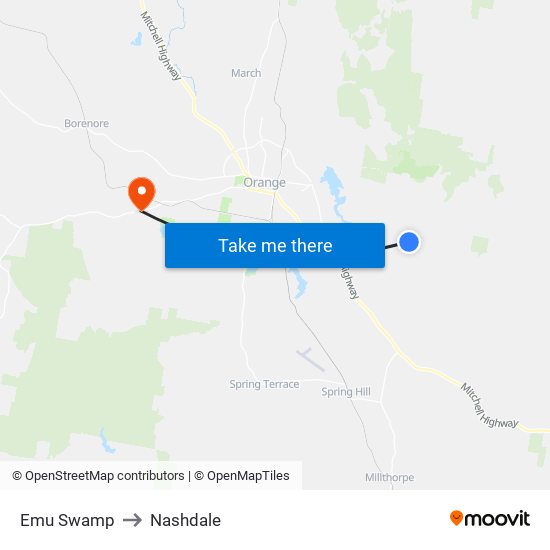 Emu Swamp to Nashdale map