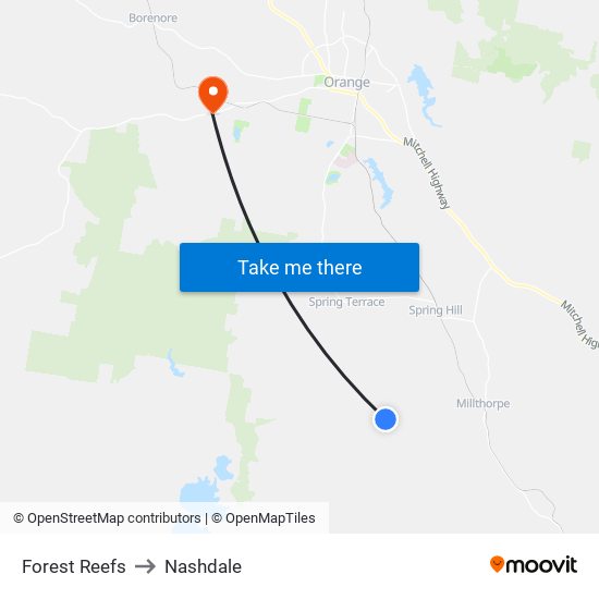 Forest Reefs to Nashdale map